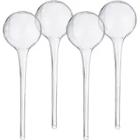 Relaxdays waterdruppelaar - set van 4 - glas - Ø 9 cm - kamerplanten - watergeefsysteem - doorzichtig