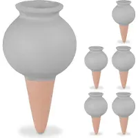 Relaxdays waterdruppelaar keramiek - set van 6 - voor 100 ml - druppelsysteem planten