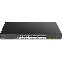 D-Link 28-poorts Smart Managed Gigabit Stack Switch (DGS-1250-28XMP) [24-poorts Gigabit, PoE+, 370W, 4x SFP+].