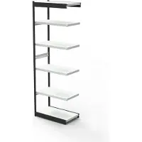 Kerkmann PROGRESS 2000 stalen bureaustelling, zonder achterwand, B 750 x D 300 x H 2250 mm, zwarte frame