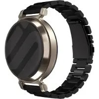 Strap-it Stalen schakel bandje 14mm - Zwart metalen smartwatch bandje geschikt voor de Garmin Lily 2 (niet de eerste versie)