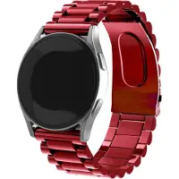 Strap-it Stalen schakel bandje - geschikt voor Fossil Gen 5 / Gen 5e 44mm / Gen 6 44mm - rood