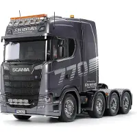 Tamiya Modelbouwpakket Auto - 56376 RC Scania S770 V8 Truck 8X4 SLT Zwaar Transport - Speciale Gun Metal Editie RC Plastic - 1:14 - Modelbouw
