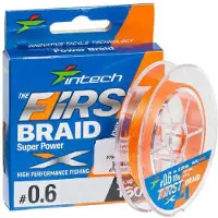 Intech FIRST Braid PE X4 1.2 - gevlochten lijn voor roofvis - 100m - oranje