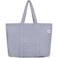 Yumeko Shoppertas Mousseline Katoen One size Blauw - Eco, Bio & Fairtrade