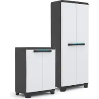 Kis Linear Opbergkast laag - 1 plank- 39x68x90cm - Zwart/Grijs