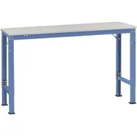 Manuflex basistafel UNIVERSAL Speciaal, 1500 x 800 mm, melamine lichtgrijs, briljantblauw