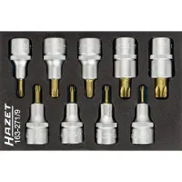 Hazet Dopsleutelbitset - TORX 163-271/9 - 1/2 inch (12,5 mm) vierkant hol - Binnen-TORX-profiel - 9-delig - T20 – T60