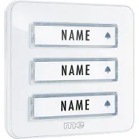 M-E KTA-3 W Belplaat Met naambord 3-voudig Wit 12 V/1 A