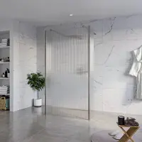 FortiFura Galeria Vrijstaande Inloopdouche - 110x200cm - Helder geribbeld - antikalk - 8mm veiligheidsglas - 2 zijwanden 30cm - wandsteunen en hoekprofielen - Geborsteld Gunmetal PVD SW927771