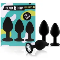 Blackdoor Collection Fluweelzachte Buttplug Set met Kristallen Stop
