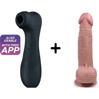 Satisfyer Pro 2 Gen 3 Zwart Connect App met Handful Medium Dildo Combinatie Voordeel Set