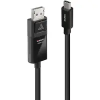 Lindy USB Type C naar DisplayPort 1.4 Adapterkabel - - 2m - HDR - Zwart - Verguld