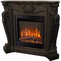 Xaralyn Elektrische kachel - Louis ELE-B - zwart, natuursteen - 1500 Watt verwarming - met afstandsbediening - inclusief schoorsteenmantel voor inbouw - decoratieve kachel