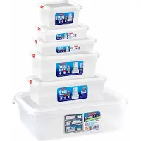 Forte Plastics Set van 15x stuks diepvries vershoudbakjes met stevige deksel in 6x verschillende formaten - Voedsel bewaarbakjes