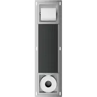 Wiesbaden Toiletrolhouder Zonder Klep en Reserverolhouder Inbouw Rocko RVS