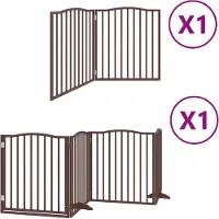 vidaXL Hondenhek inklapbaar 6 panelen 480 cm populierenhout bruin