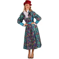 Coppens Jas dame Flower Square Turquoise | Maat 3XL +