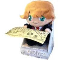 Harry Potter Ron Weasley Zittend met Kaart Pluche Knuffel 25 cm - Speelgoed Knuffels - Knuffelpop voor Kinderen Jongens Meisjes - Ron, Hermione, Voldemort, Hagrid, Snape, Dumbledore, Dobby