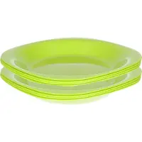 PlasticForte Verjaardag/kinderen/camping borden - 8x stuks - Dia 21 cm - limegroen - kunststof - onbreekbaar