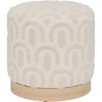 Atmosphera Copas Poef - Ø38xH38cm - Voetbankje - Wit