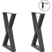 vidaXL Eettafelpoten 2 st 50x(72-73,3) cm staal antraciet