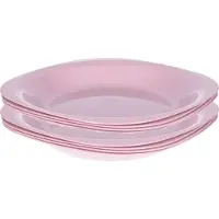 PlasticForte Verjaardag/kinderen/camping borden - 8x stuks - Dia 21 cm - roze - kunststof - onbreekbaar