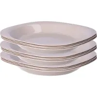 PlasticForte Verjaardag/kinderen/camping borden - 12x stuks - Dia 21 cm - beige - kunststof - onbreekbaar