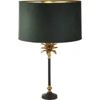 Searchlight Tafellamp Palm Zwart Met Groene Kap