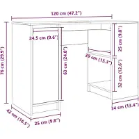 vidaXL Bureau 120x42x76 cm spaanplaat sonoma eikenkleurig