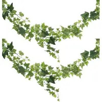 Chaks kunstplant/hangplant slinger - 2x - Klimop/hedera - groen - 180 cm - lang - planten guirlandes