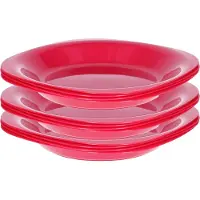 PlasticForte Verjaardag/kinderen/camping borden - 12x stuks - Dia 21 cm - roze - kunststof - onbreekbaar