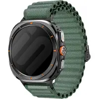 Strap-it outdoor nylon bandje geschikt voor de Samsung Galaxy Watch Ultra / Ultra 2025 bandje - Trail Loop bandje - hoogwaardig nylon materiaal (donkergroen)