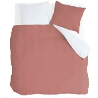 Byrklund Dekbedovertrek Side Way - 200x220 - 100% Katoen - Terra / Wit