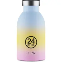 24Bottles Drinkfles 'Clima Horizon' lichtblauw / geel / lichtroze / zwart