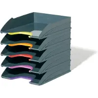 Durable Varicolor Brievenbakset PS (Polustyreen) Stapelbaar A4 Grijs 25,5 x 33 x 5,5 cm 5 Stuks