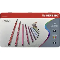 Stabilo Feutre Pen 68 - boîte métal de 50 feutres de dessin