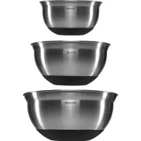 Brabantia Profile Beslagkom - 3-delig - Matt Steel / Zwart