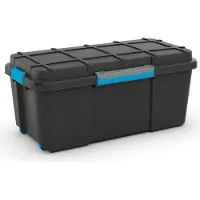 Kis Scuba opbergbox L - 80L - 78x39,5x35cm - Zwart/Blauw clips