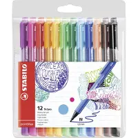 Stabilo pointMax - Hardtip Fineliner 0,8 mm - Nylon Punt - Etui Met 12 Kleuren