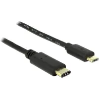 DeLOCK USB-C - Micro USB kabel | USB2.0 | 15W | verguld | zwart | 2 meter