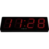 Nextime Big D Klok Led Zwart - Wandklokken Kunststof Black - 3059