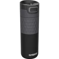 Kambukka Etna Grip Thermosbeker 500 ml - makkelijk reinigen - lekvrije Koffiebeker - Black Steel