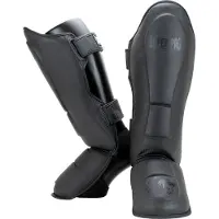 Super Pro Combat Gear Lederen Scheenbeschermer - Grijs - M