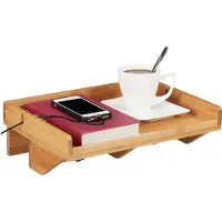 Relaxdays nachtkastje zwevend - hangend - mini - klemmen - 32,5x27cm - bamboe