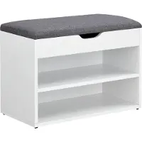 En.casa Schoenenkast Gentofte 46x60x30 cm wit en grijs