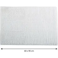 MSV Badkamerkleed/badmat voor op de vloer - ivoor wit - 60 x 90 cm - Microvezel - Badmatjes