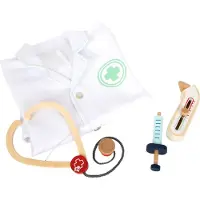 Small Foot - Dokterjas met Houten Accessoires, 4dlg.