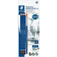 Staedtler Design Journey Lumograph Aquarell - 3 potloden met penseel