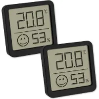 TFA-Dostmann 2er Set digitales Thermo-Hygrometer mit Komfortzone Thermo- en hygrometer Zwart